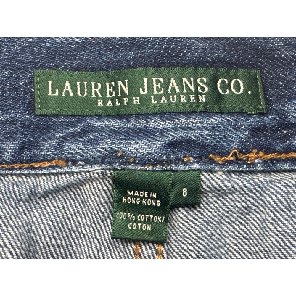 Lauren Jeans Co. Ralph Lauren Women's Wide Leg Crop Blue Jeans - Size 8 (31x25) - Picture 3 of 3